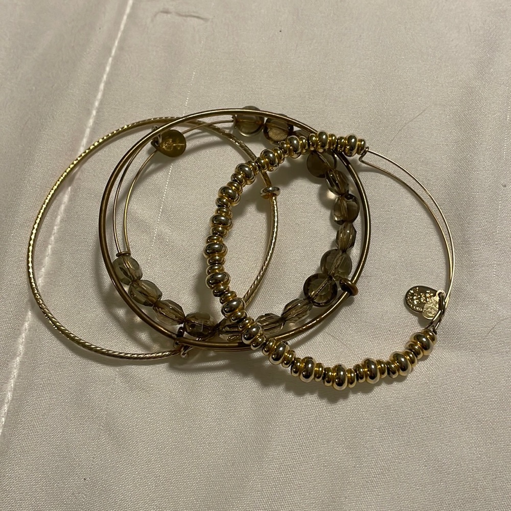 Alex and ani gold beaded set